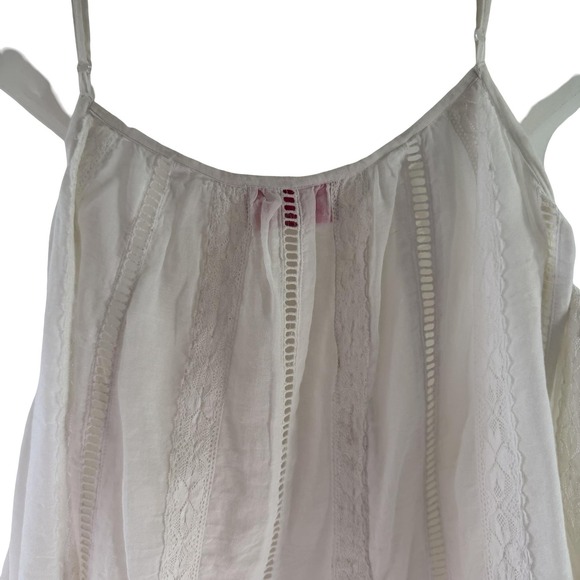 Miss June Paris Blouse Womens White Boho Cold Shoulder Bell‎ Sleeve Lace S/M - Picture 9 of 16